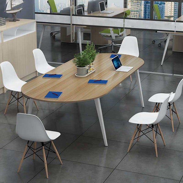White Oval Conference Table Long Table Office Desk Anzhap