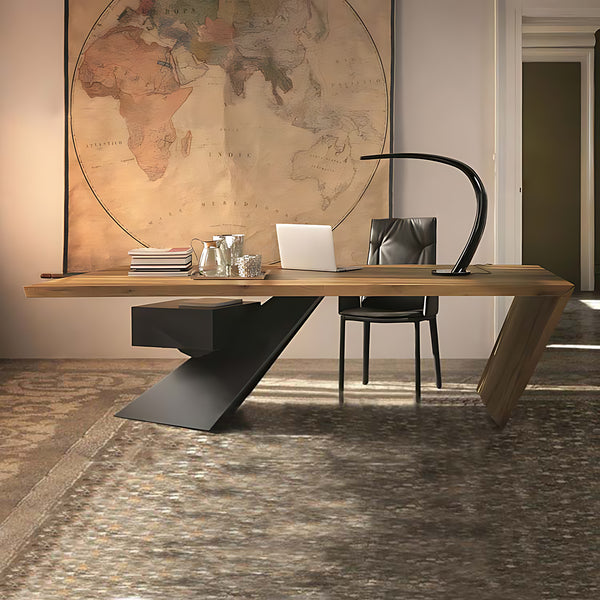 木製ラック・ウッドラック Preducts Desk Shelf + Steel Leg Amazon.com: LOKKHAN 79-inch Industrial Laptop Desk Solid Wood