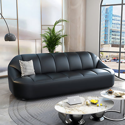 Minimalist and Elegant Office Sofa, Thickened Western Leather, Three Seater