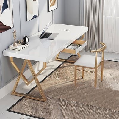 Rectangular Minimalist Office Desk with Unique Legs