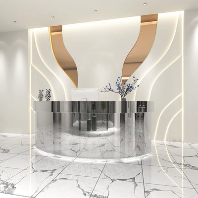 High-End Stylish Curved Reception Desk with Ample Storage Space（Stock Items）