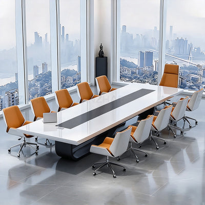 Modern U-Shaped Conference Table 71–236 in Wide (6–19.5 ft) for 4–18 People with Built-In Power Outlets