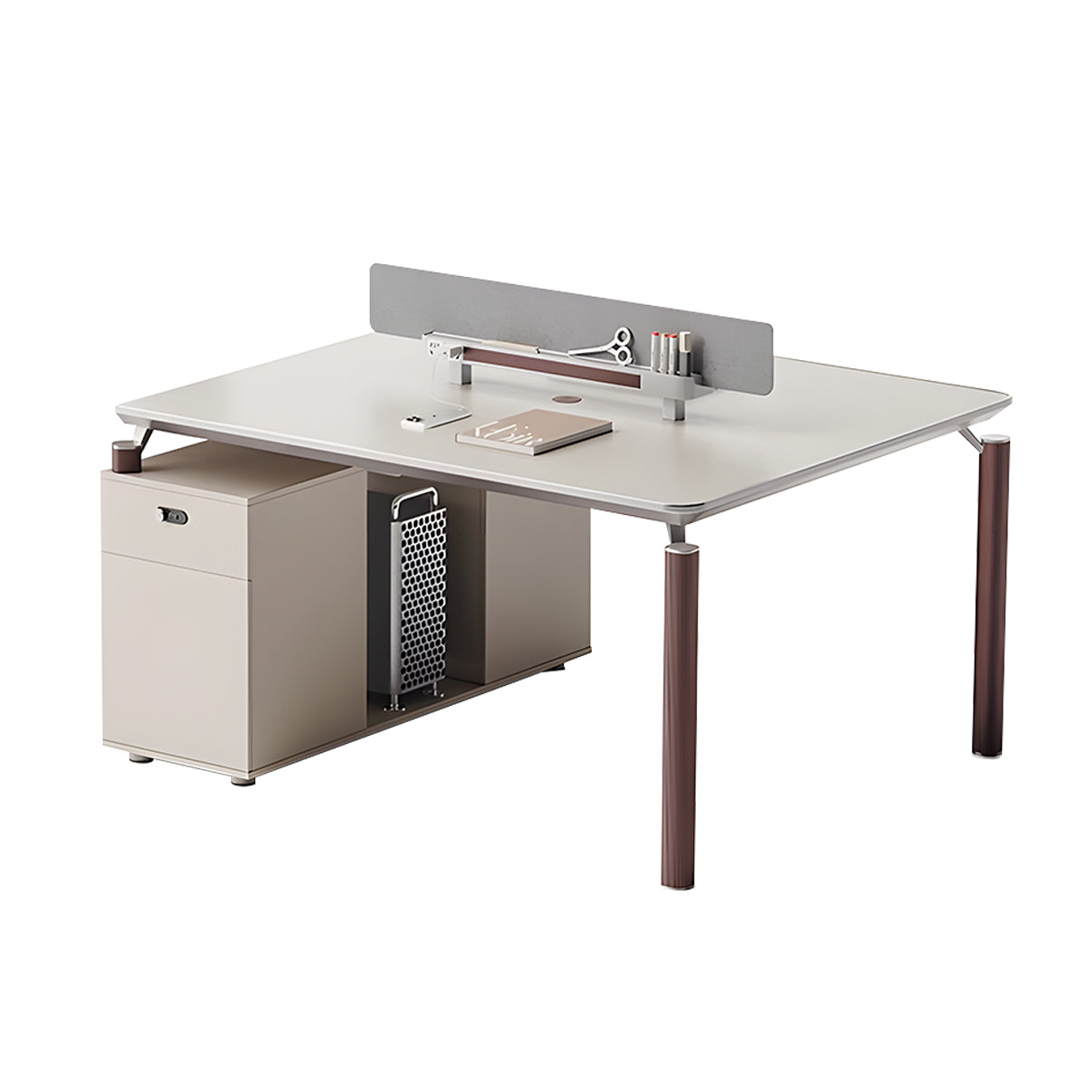 High-End Fashionable Office Desk with Privacy Panels and Sturdy, Practical Legs