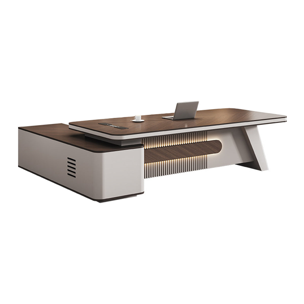 Spacious Executive Desk with Storage & Power Outlets for Home & Office