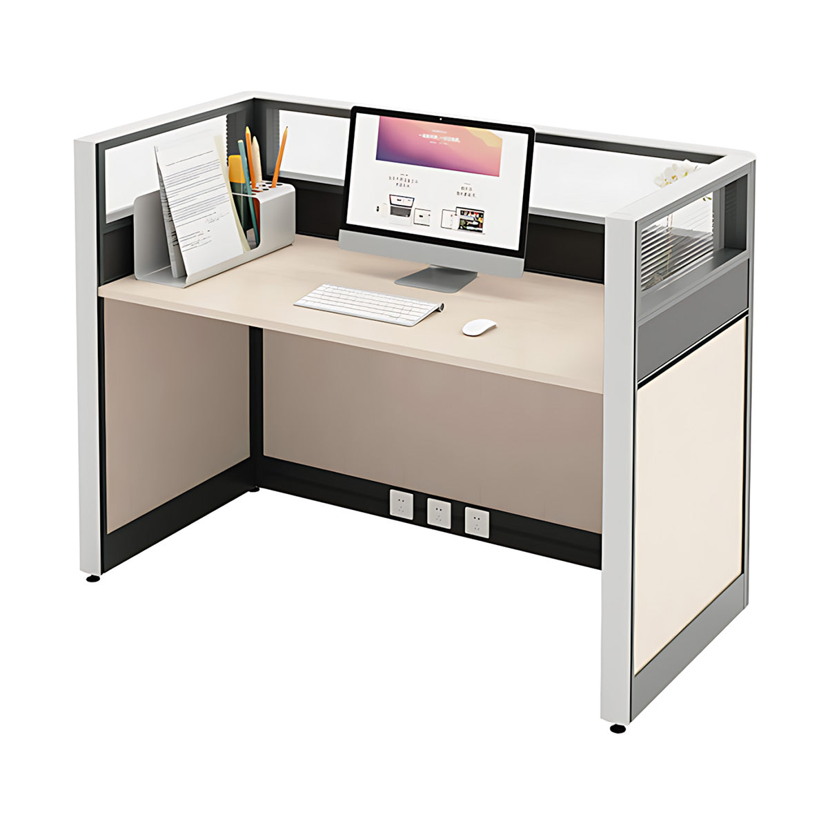 Modern Office Desk with Cable Management for Productive Workspaces