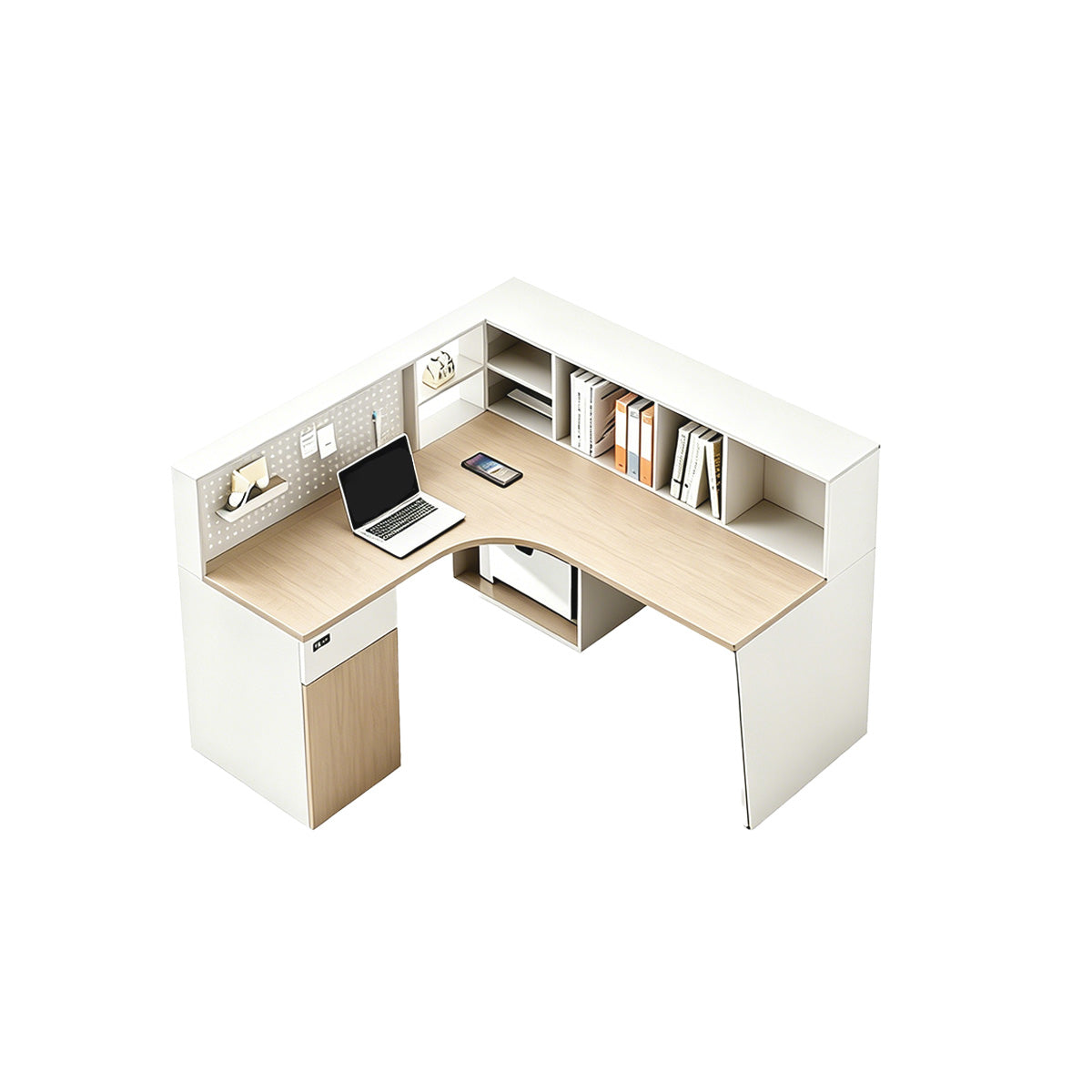 Office Desk, Single Seat Left or Right (Interchangeable), L59" x W55" x H43", for executive office workspace, modern executive office furniture