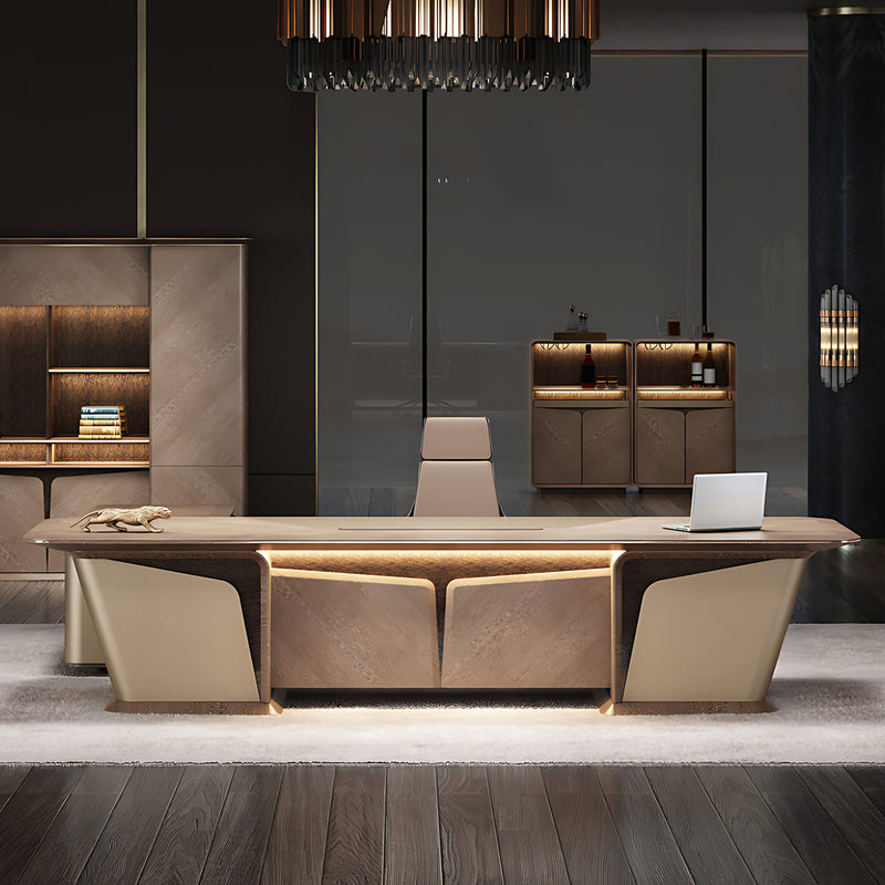 Luxurious Multi-Functional Executive Desk With Exquisite Sensor Light Design