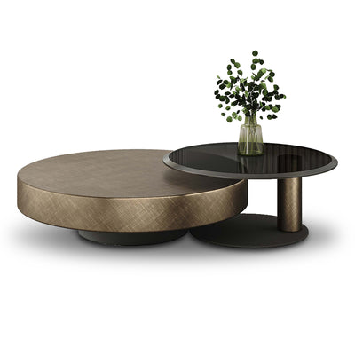 Italian Minimalist Round Coffee Table with Sturdy Base