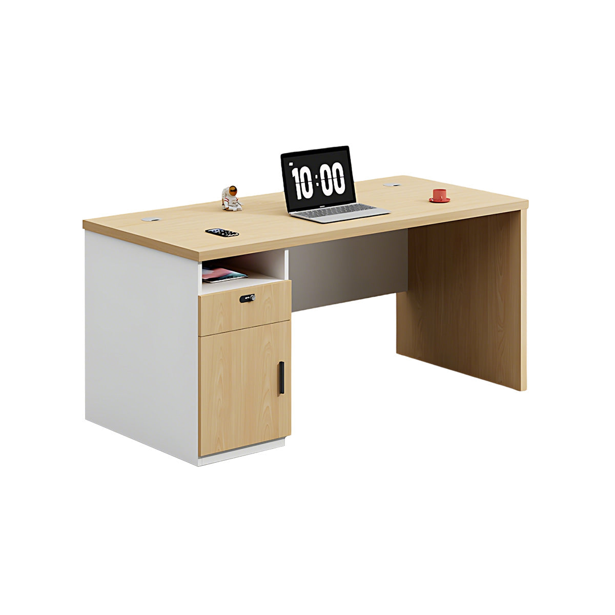 Streamlined Office Desk with Built-In CPU Slot for Home and Office