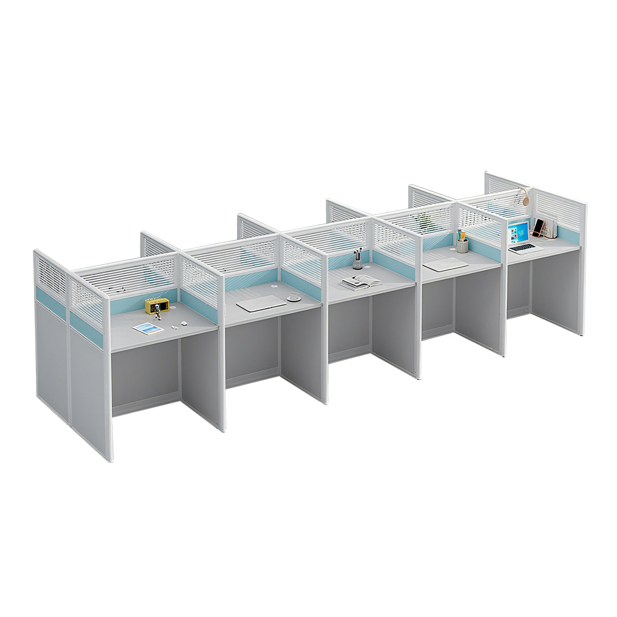 Workstation Desk with Divider Panels Eco-Friendly Sturdy Modular