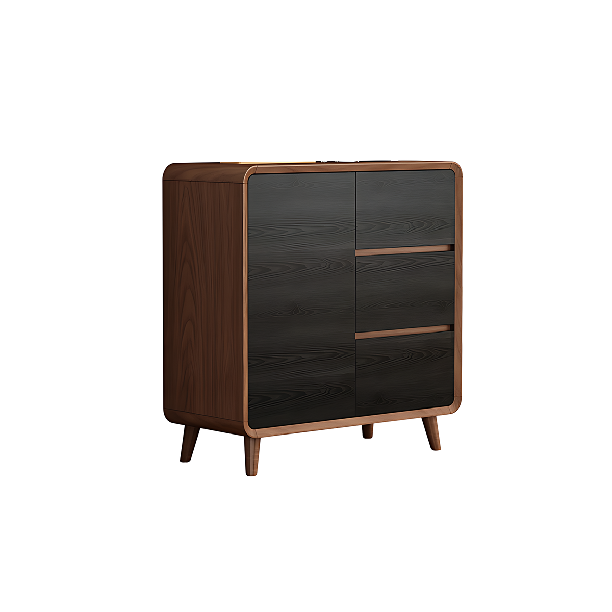 Sleek Solid Wood Sideboard with Adjustable Shelves and Hidden Handles