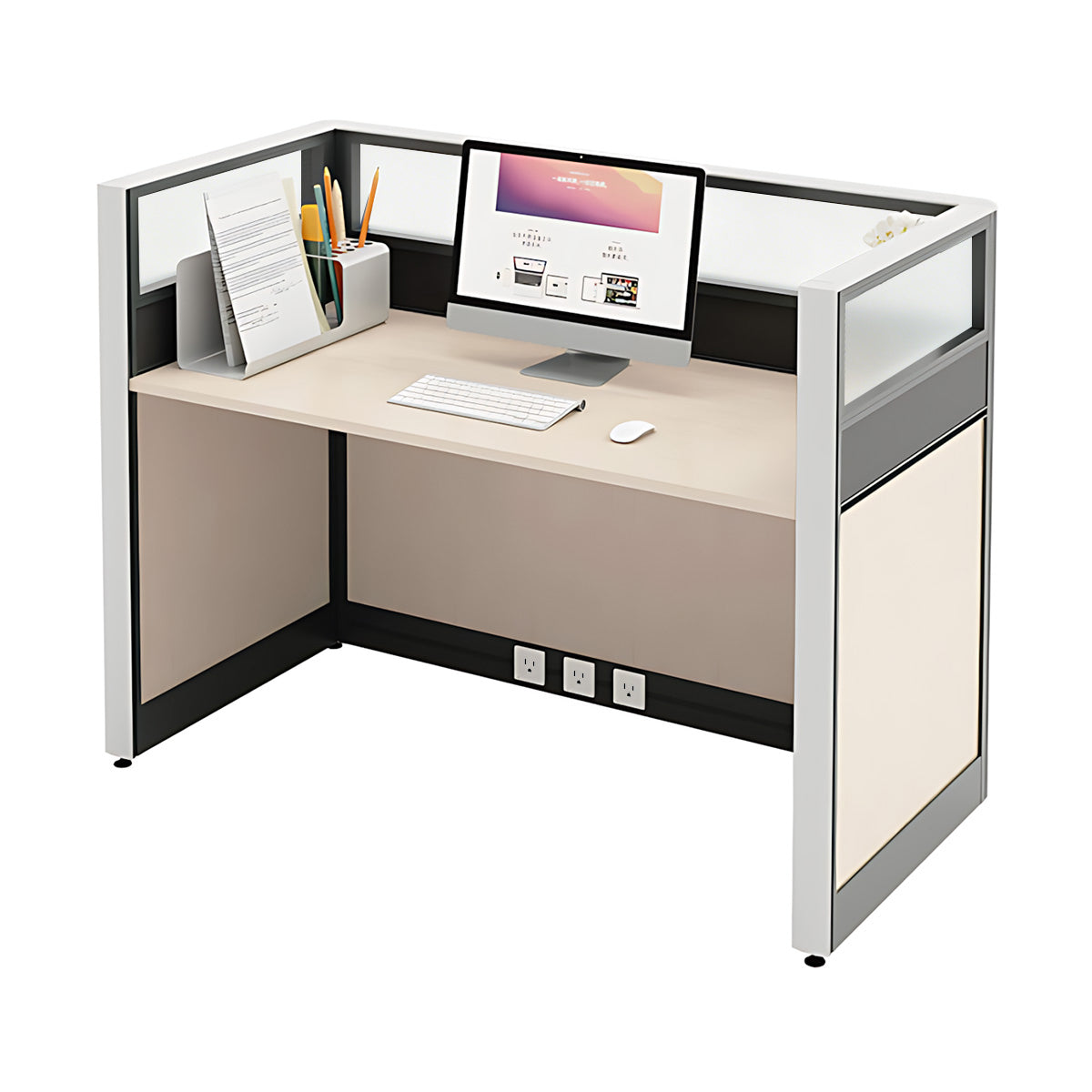 Modern Minimalist L-Shaped Office Desk 49–149 in Wide with Cable Management, Lockable Drawers, Steel Frame & Adjustable Height