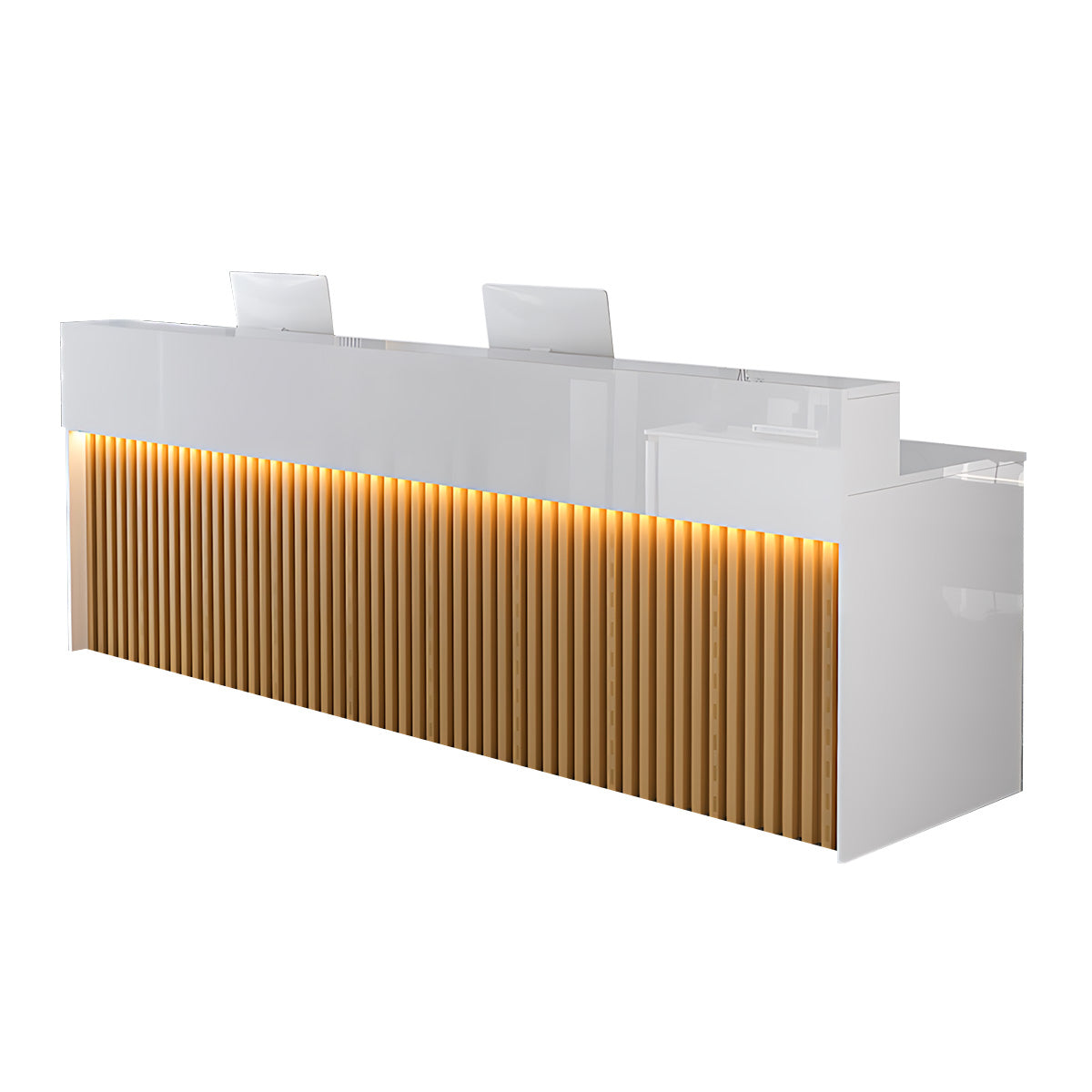 Luxurious Reception Desk with Ample Storage & LED Lights for Office