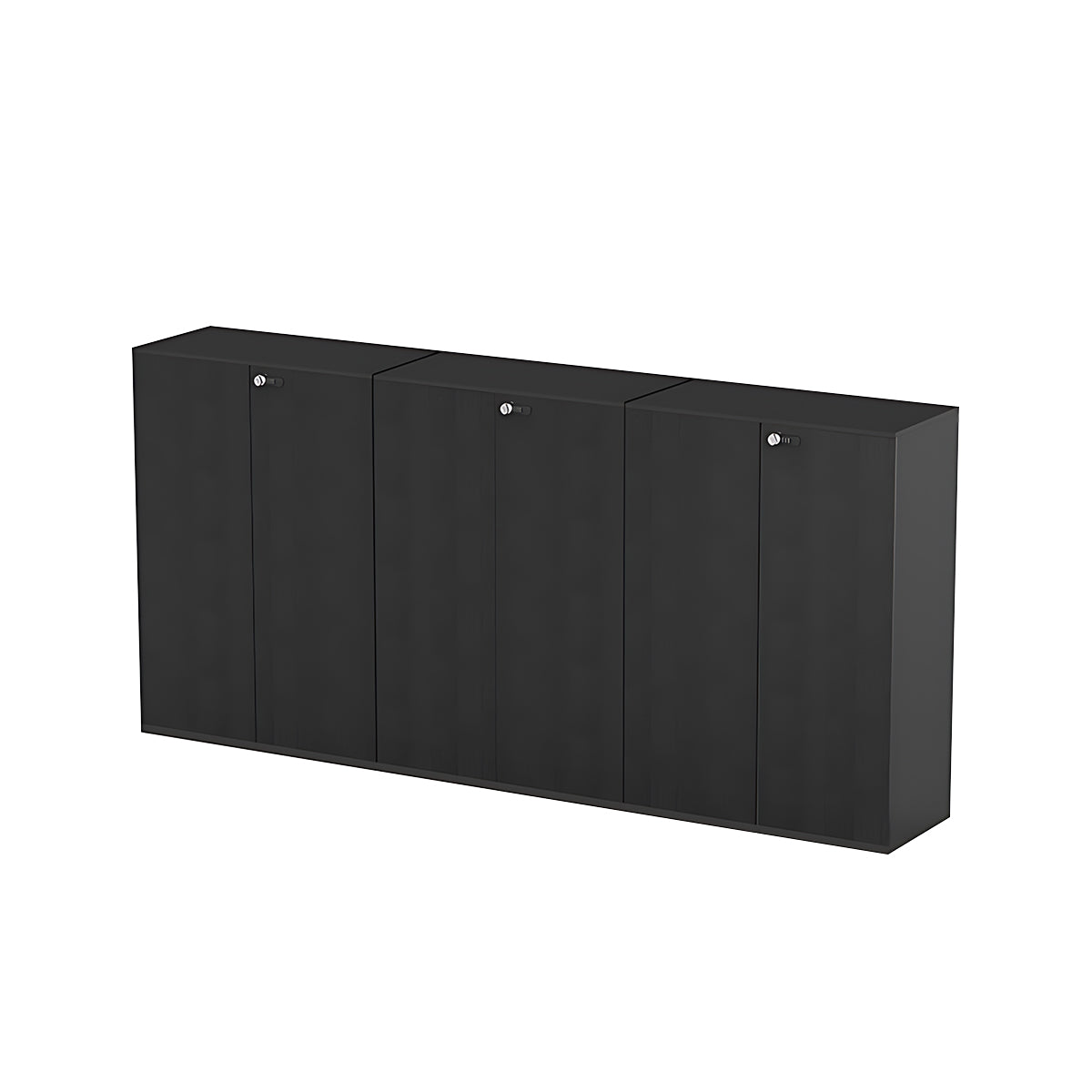 Large Black Storage Cabinet Eco Friendly with Wood Grain Finish