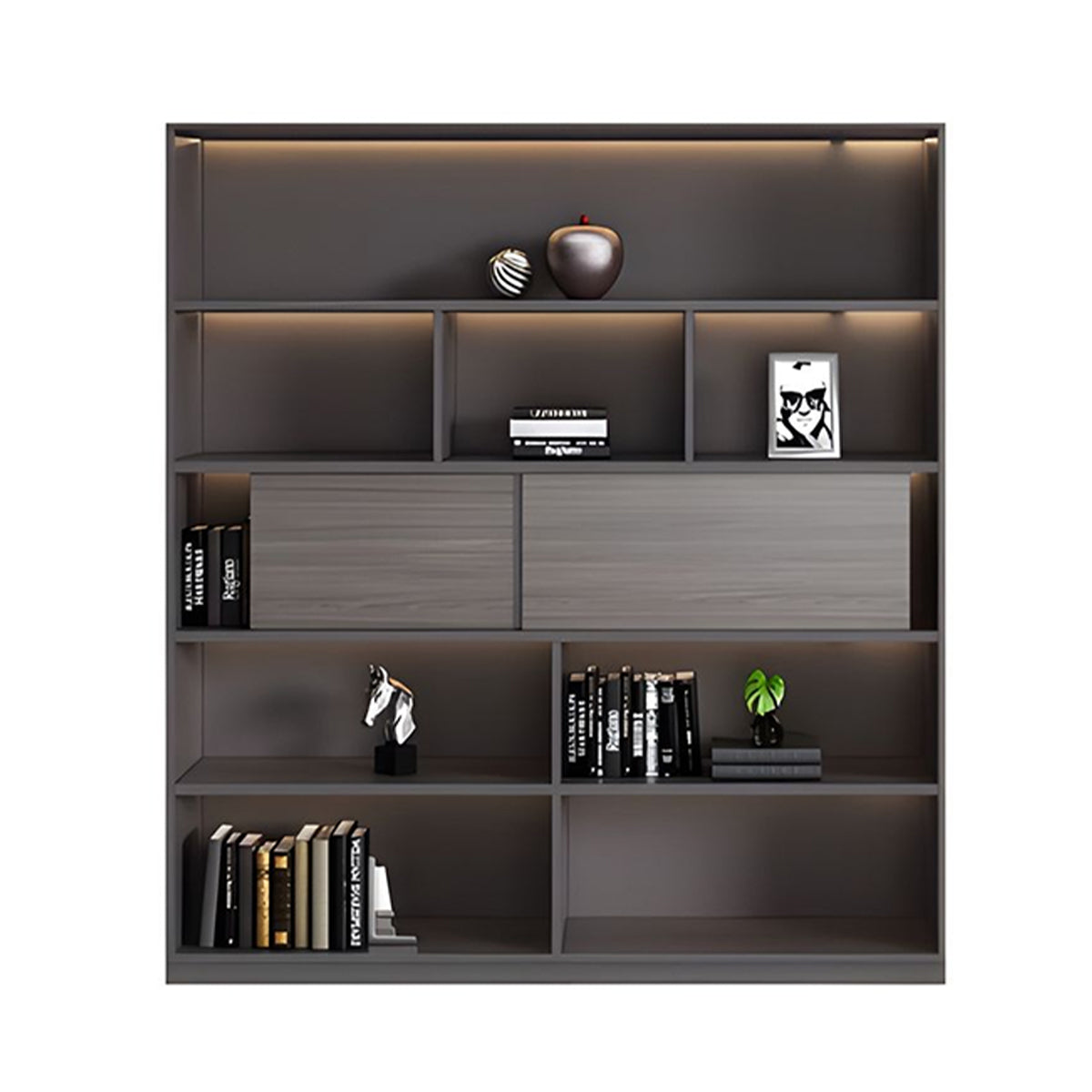 Stylish Storage Cabinet with Sensor Light and Extra-Large Wardrobe