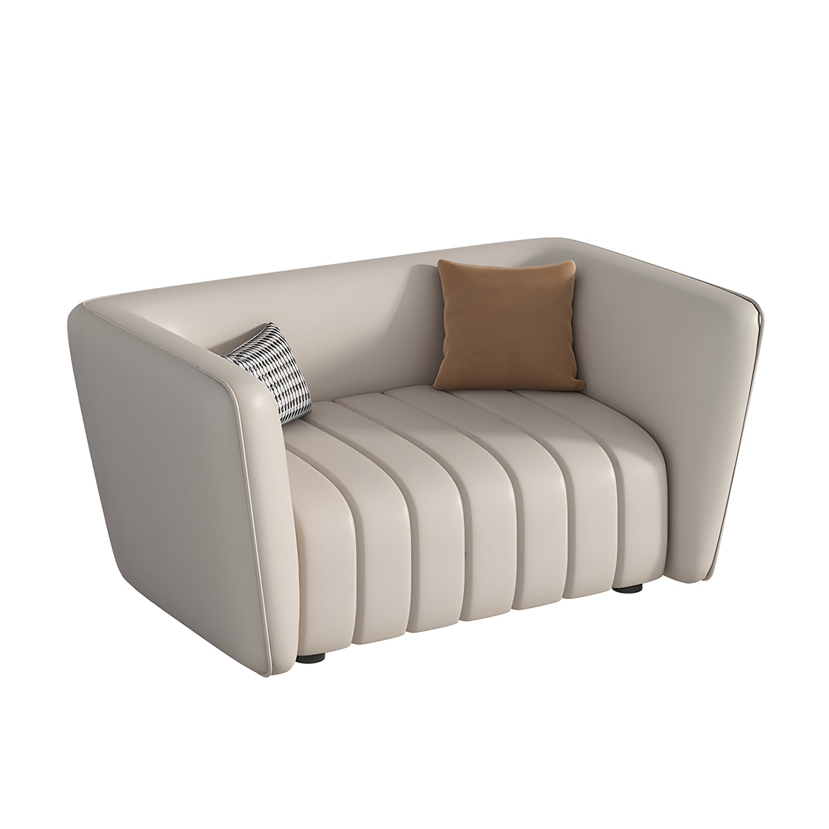 Premium Luxurious Leather Sofa with Comfort Cushions for Office Lounge