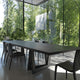 Minimalist Modern Solid Wood Dark Gray Rectangular Conference Table With Unique Leg Design
