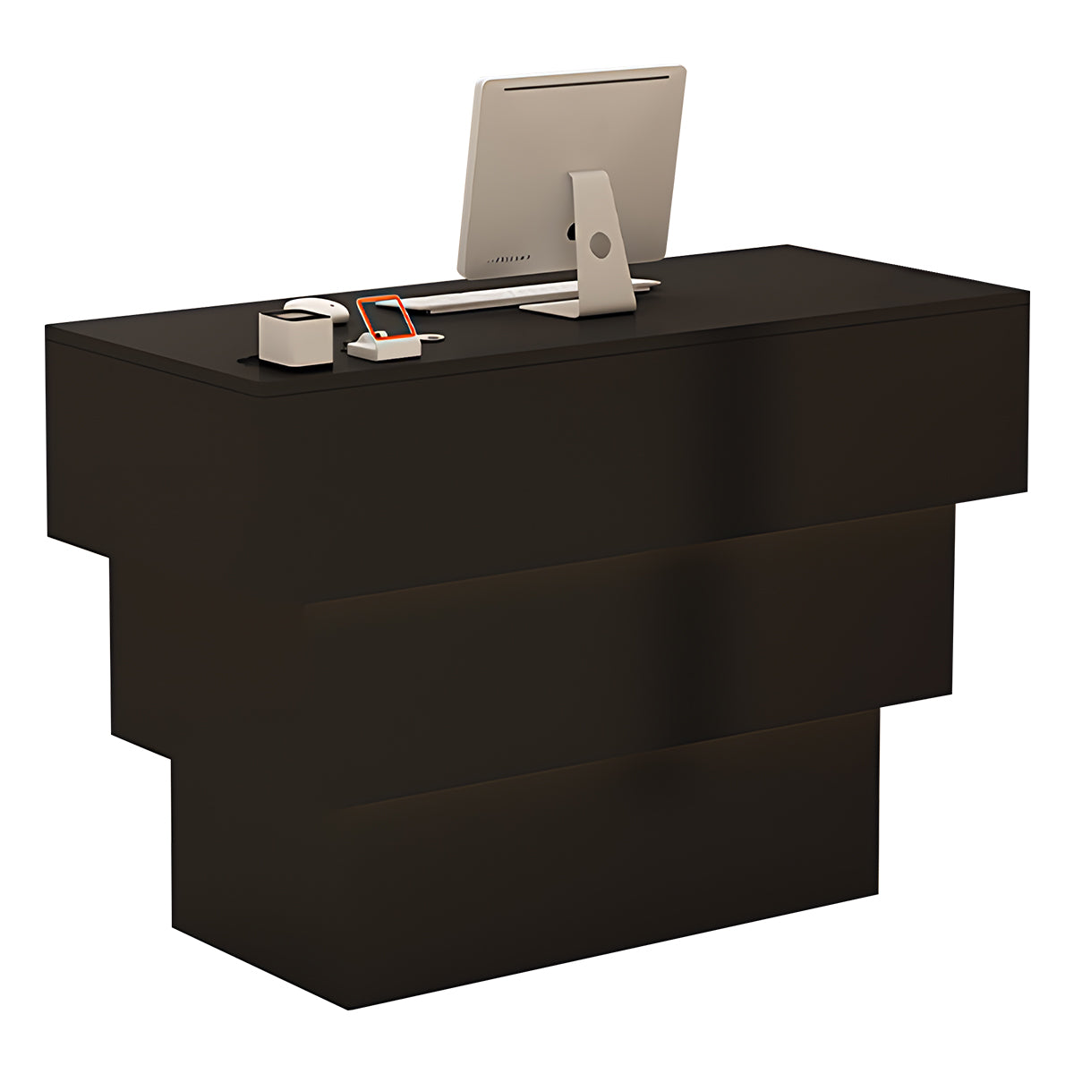 Alt Reception Modern Minimalist Reception Desk 43–94 in Wide with LED Accent Lightin ...