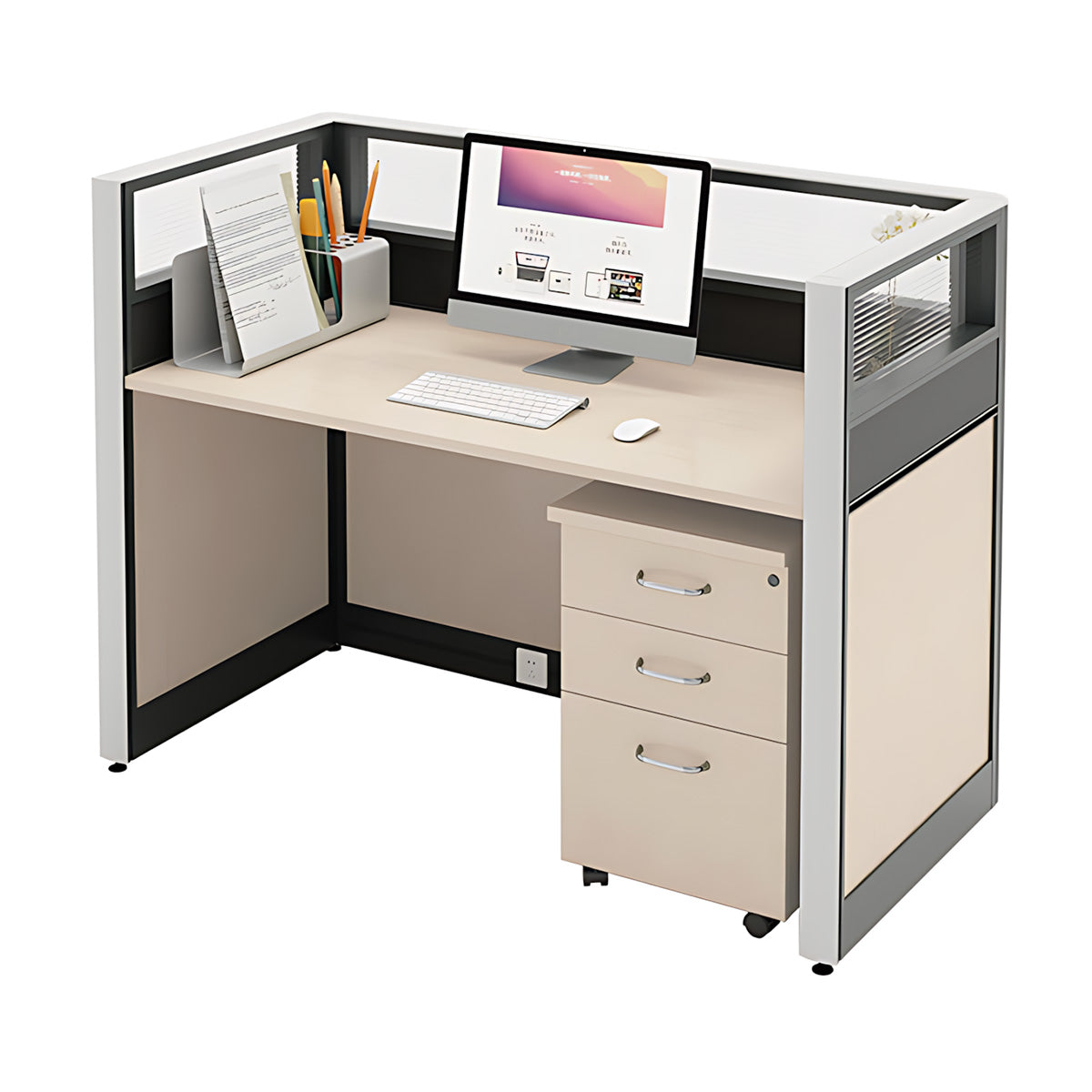 Modern Office Desk with Cable Management for Productive Workspaces