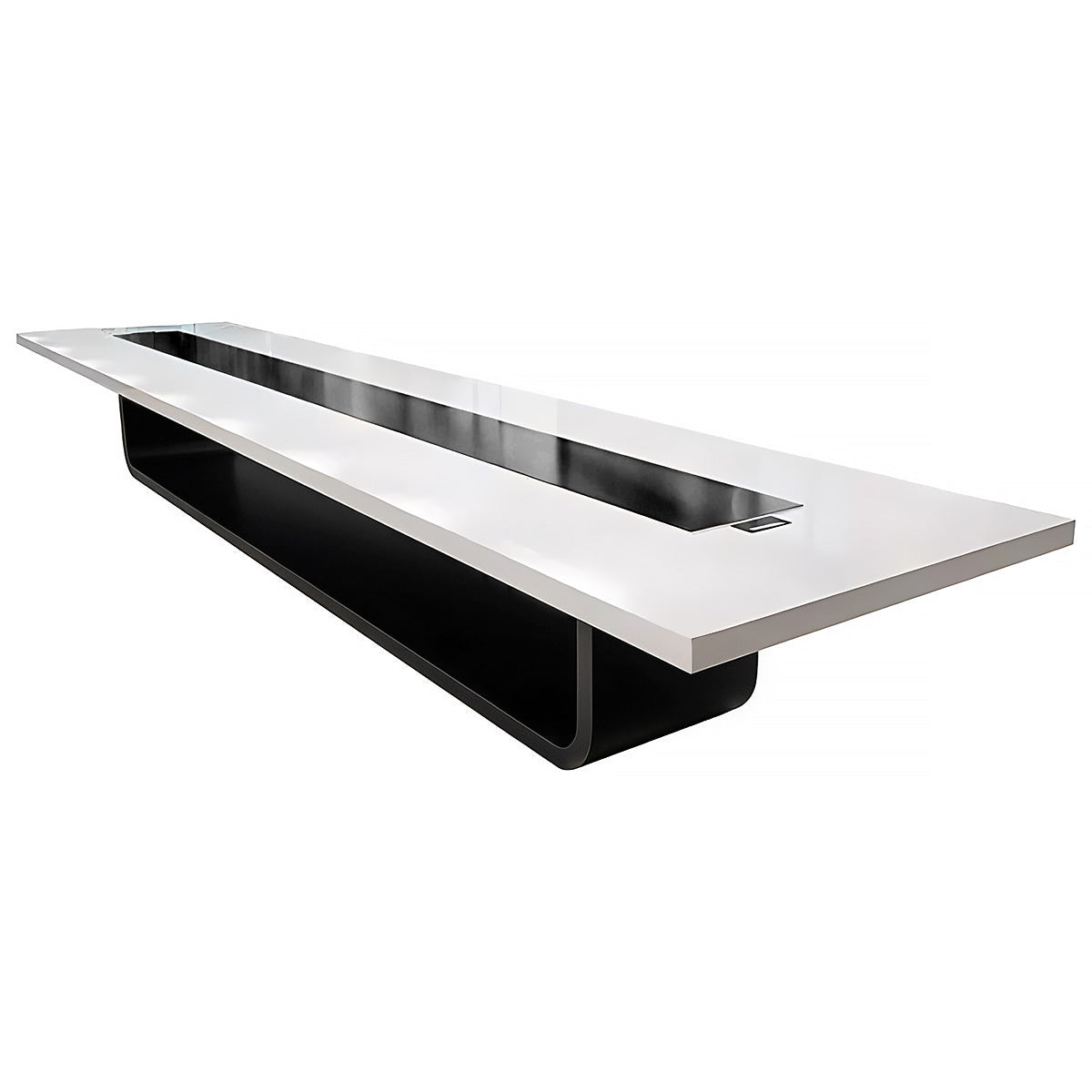Modern U-Shaped Conference Table 71–236 in Wide (6–19.5 ft) for 4–18 People with Built-In Power Outlets