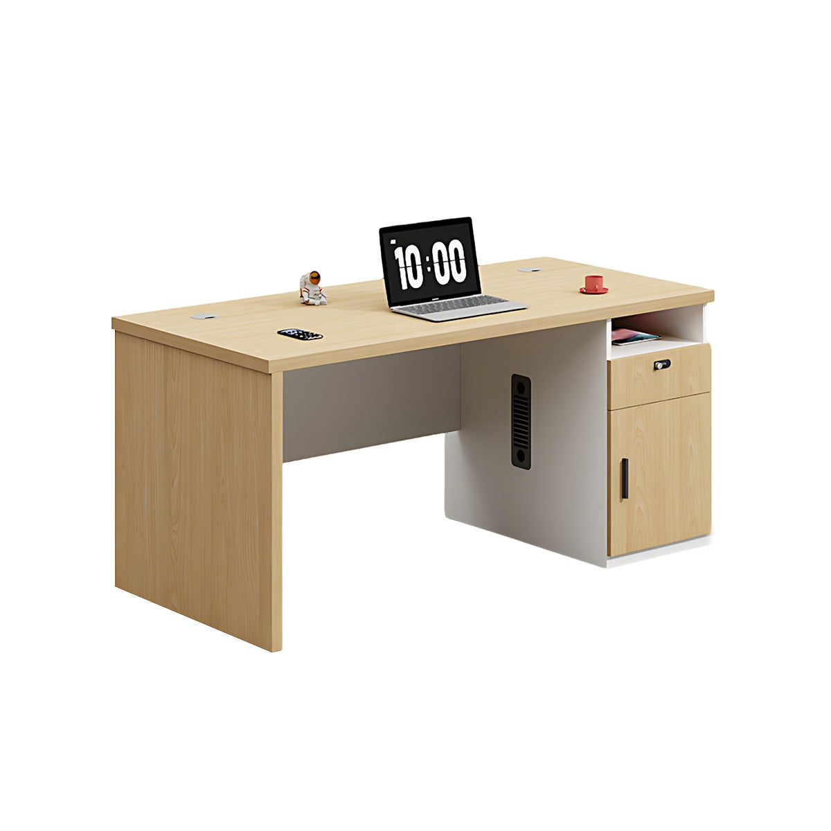 Streamlined Office Desk with Built-In CPU Slot for Home and Office