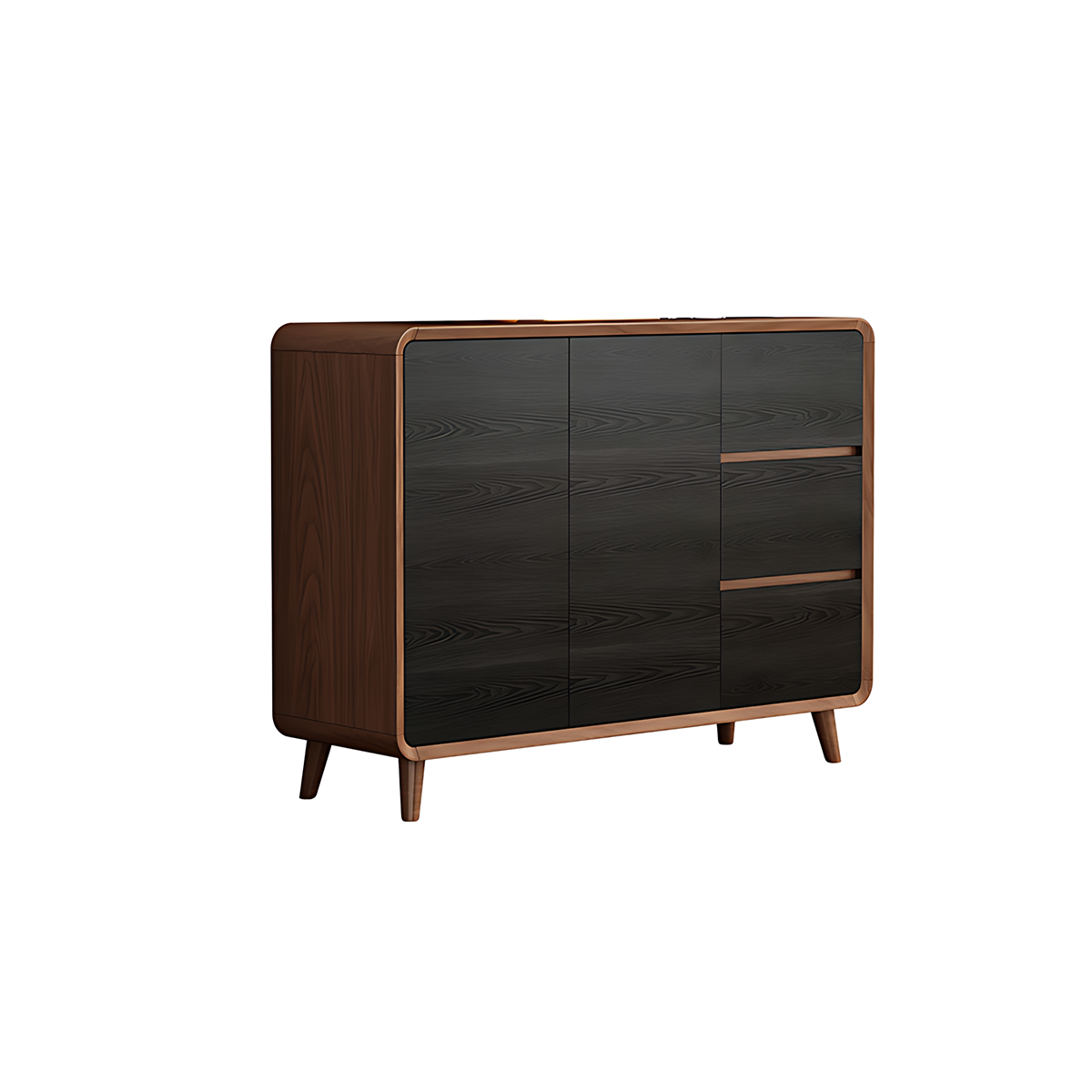 Sleek Solid Wood Sideboard with Adjustable Shelves and Hidden Handles