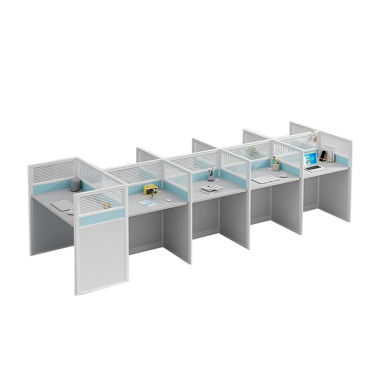 Workstation Desk with Divider Panels Eco-Friendly Sturdy Modular