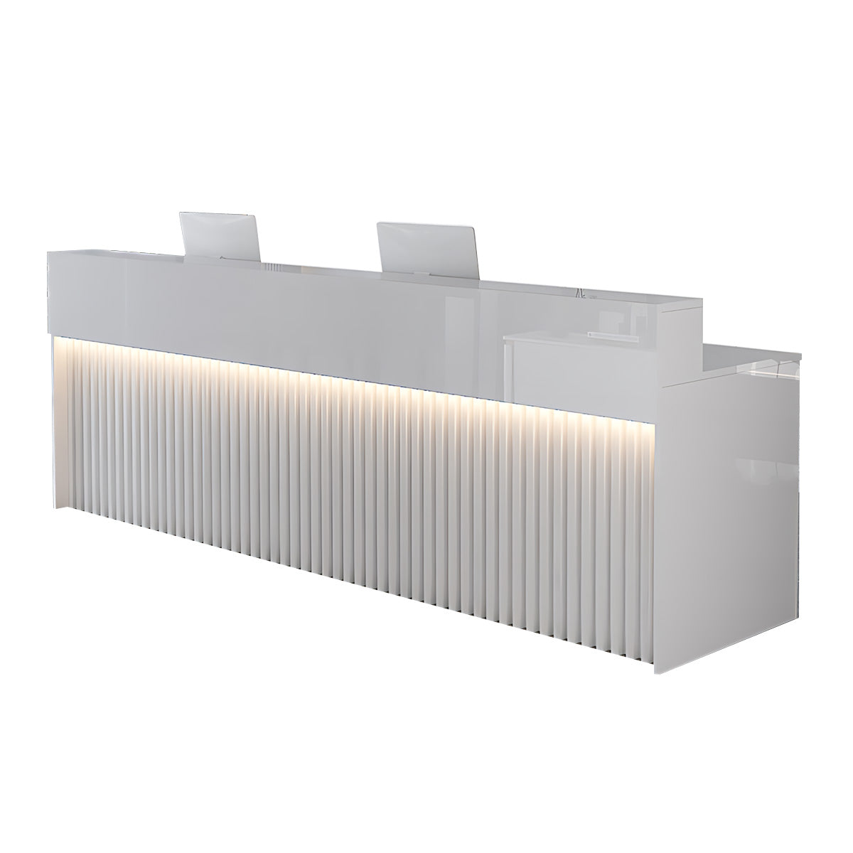 Luxurious Reception Desk with Ample Storage & LED Lights for Office