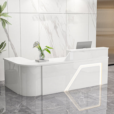 Stylish and Minimalist L-Shaped Reception Desk with Corner Design（West Coast）