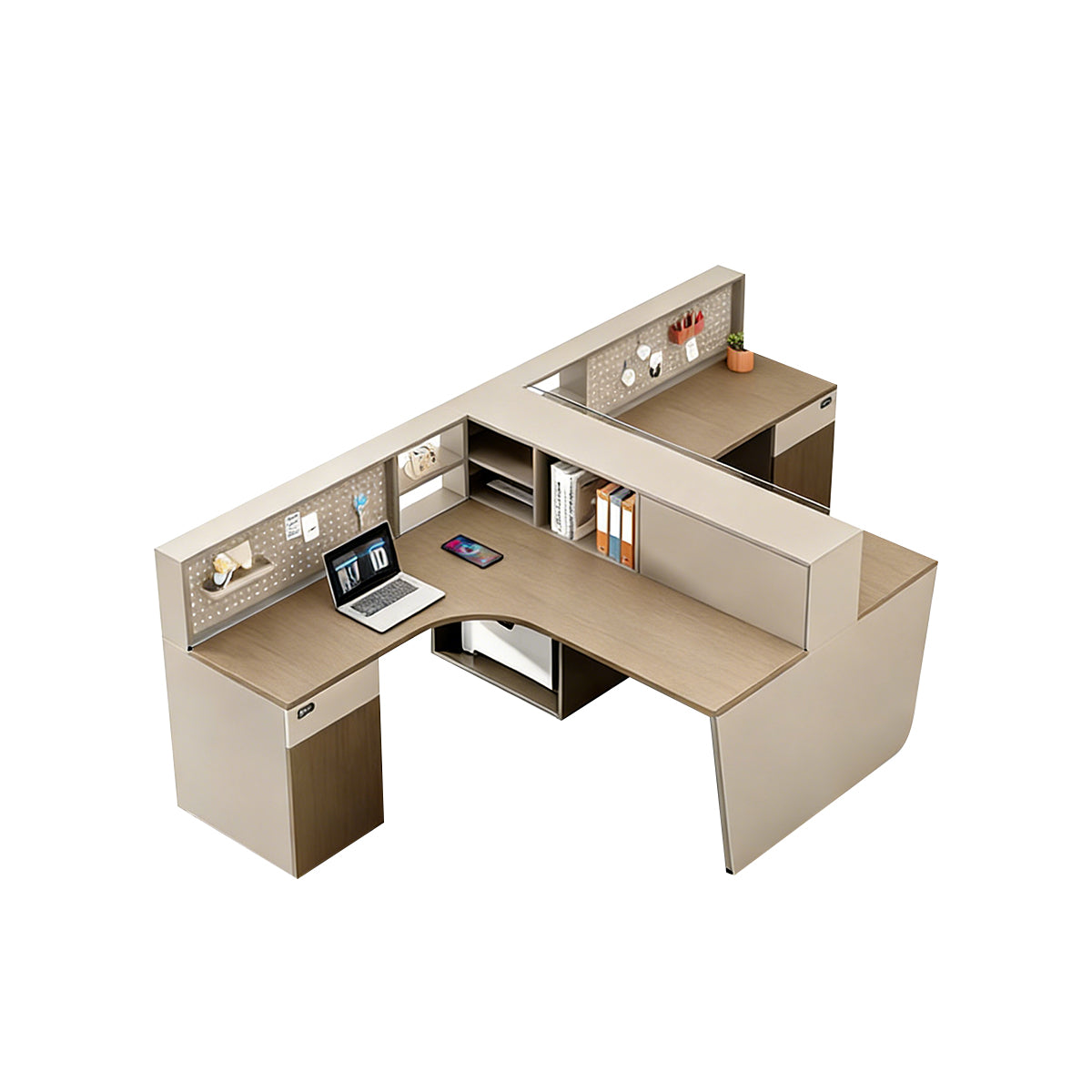 Modern Office Desk with Pegboard & Storage for Organized Workspaces