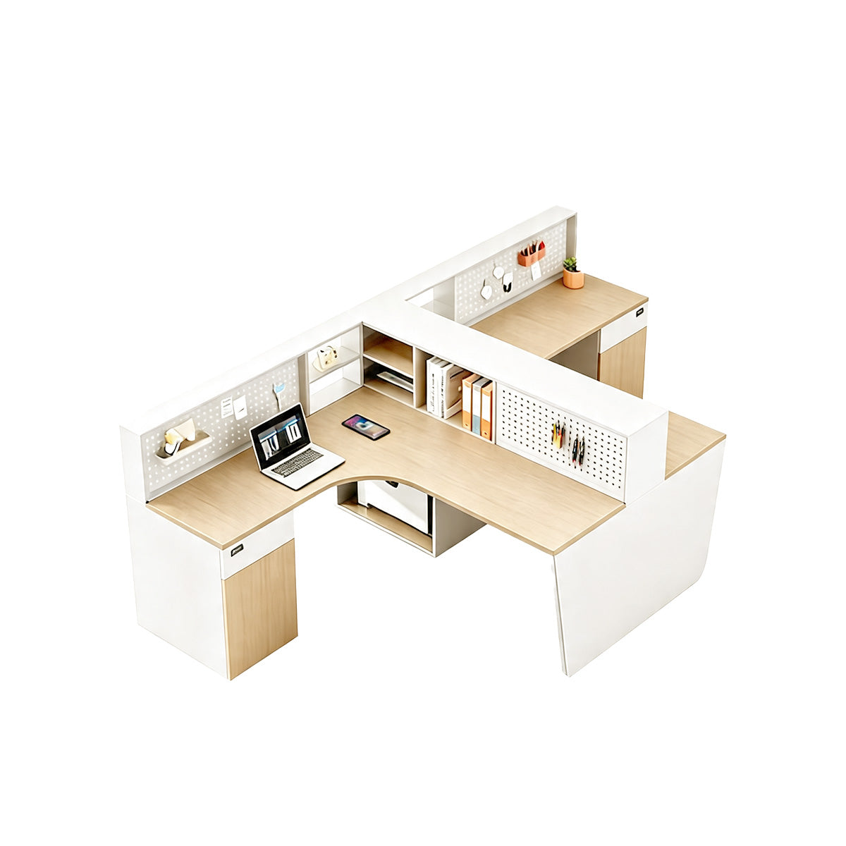 Office Desk, T-Shape 2-Person Left or Right (Interchangeable), L106" x W55" x H43", for executive office workspace, modern executive office furniture
