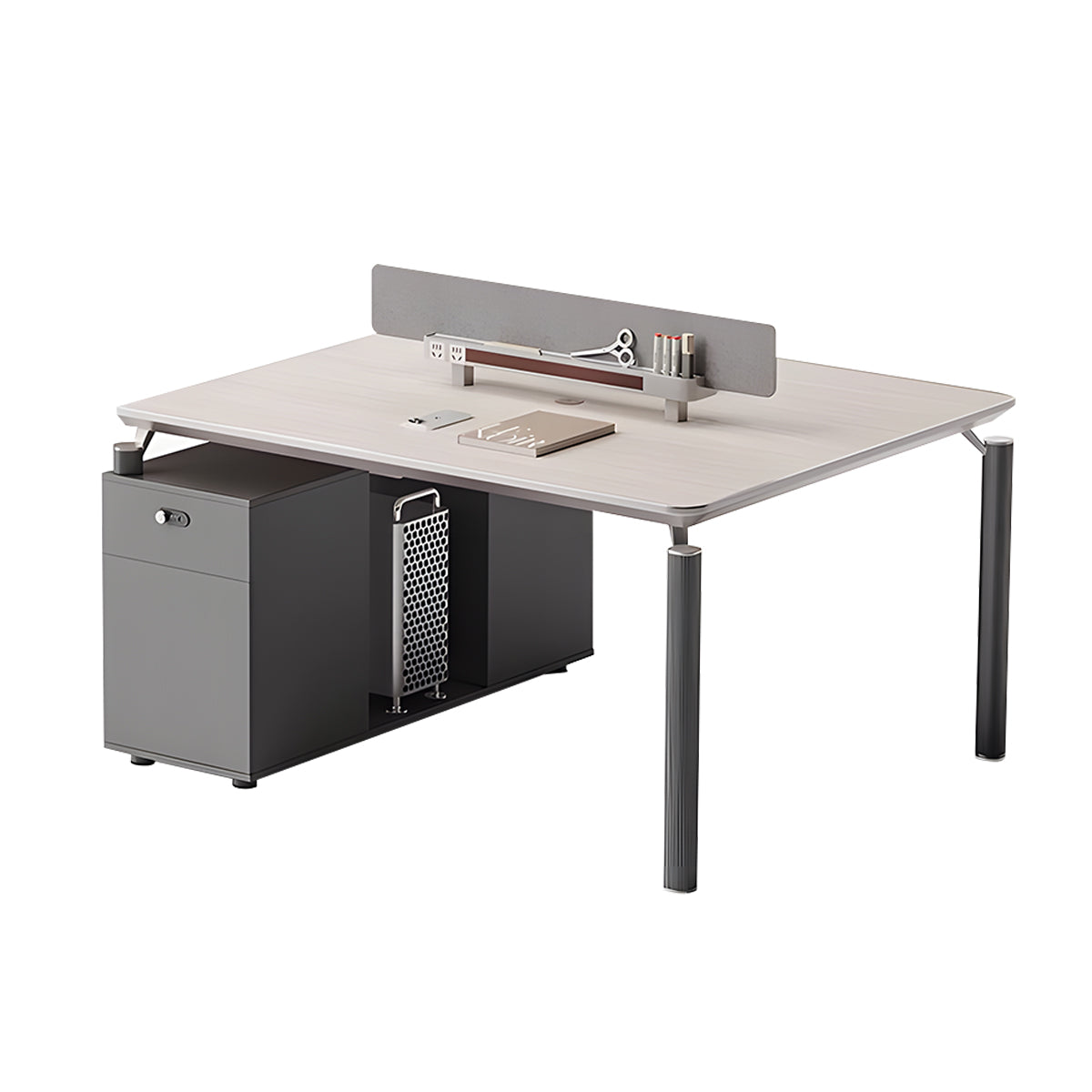 High-End Fashionable Office Desk with Privacy Panels and Sturdy, Practical Legs