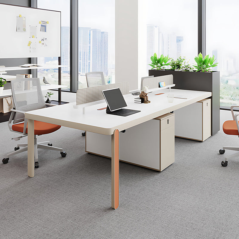 Contemporary Style Office Staff Desk with Clean Lines and Spacious Desktop Design