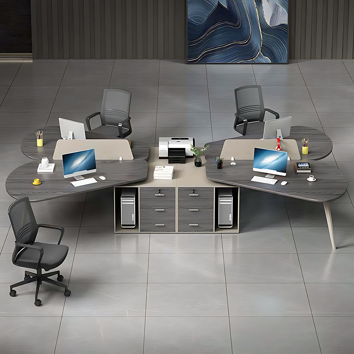 Stylish and Distinctive Office Desk with a Unique Silhouette
