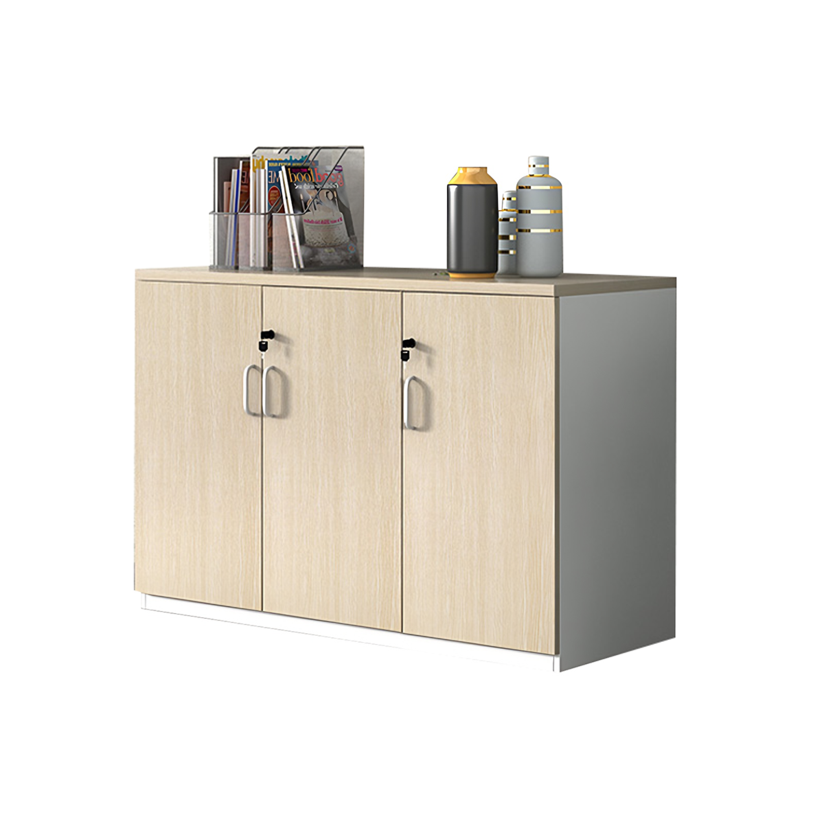 Minimalist Functional Storage Cabinet with Shelves and Drawers