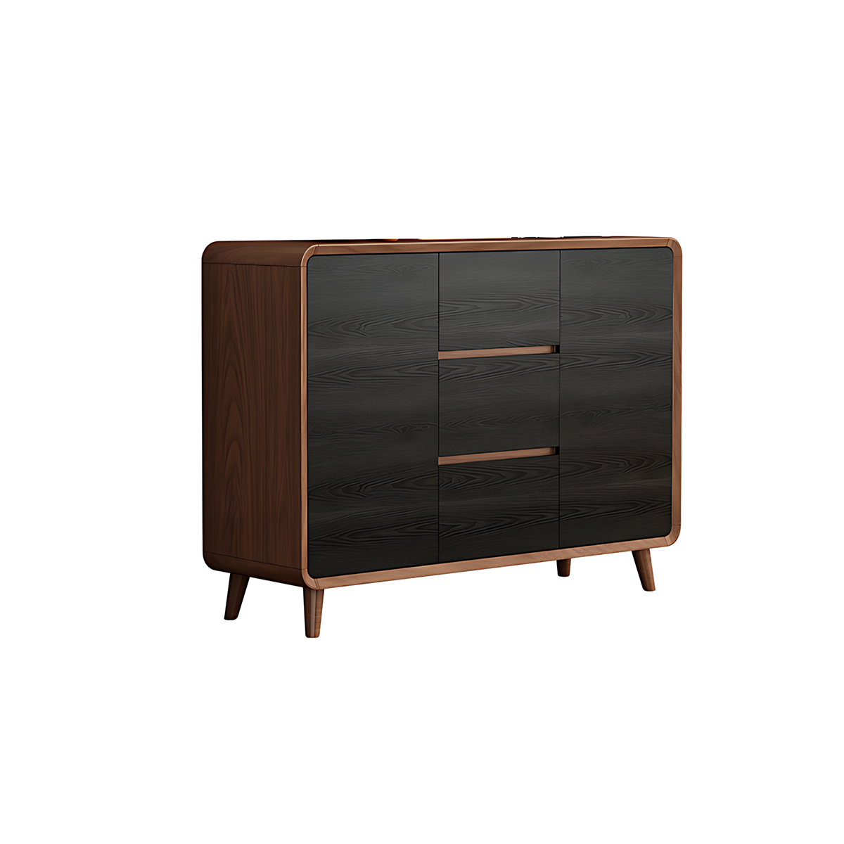 Sleek Solid Wood Sideboard with Adjustable Shelves and Hidden Handles