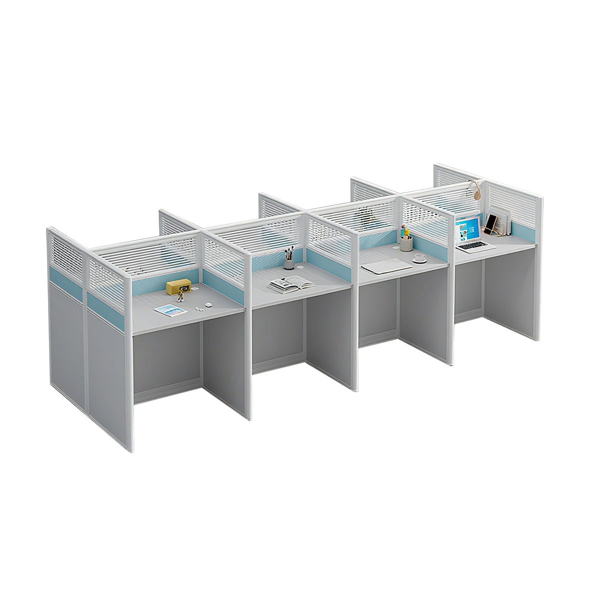 Workstation Desk with Divider Panels Eco-Friendly Sturdy Modular