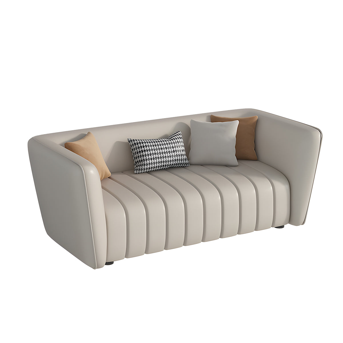 Premium Luxurious Leather Sofa with Comfort Cushions for Office Lounge