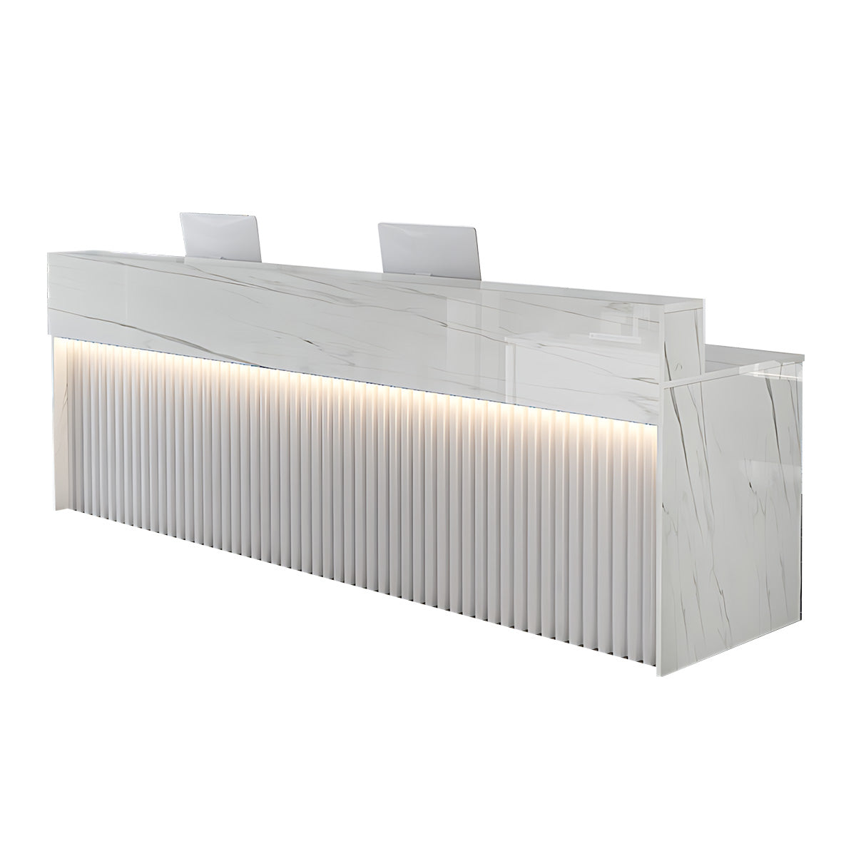 Luxurious Reception Desk with Ample Storage & LED Lights for Office