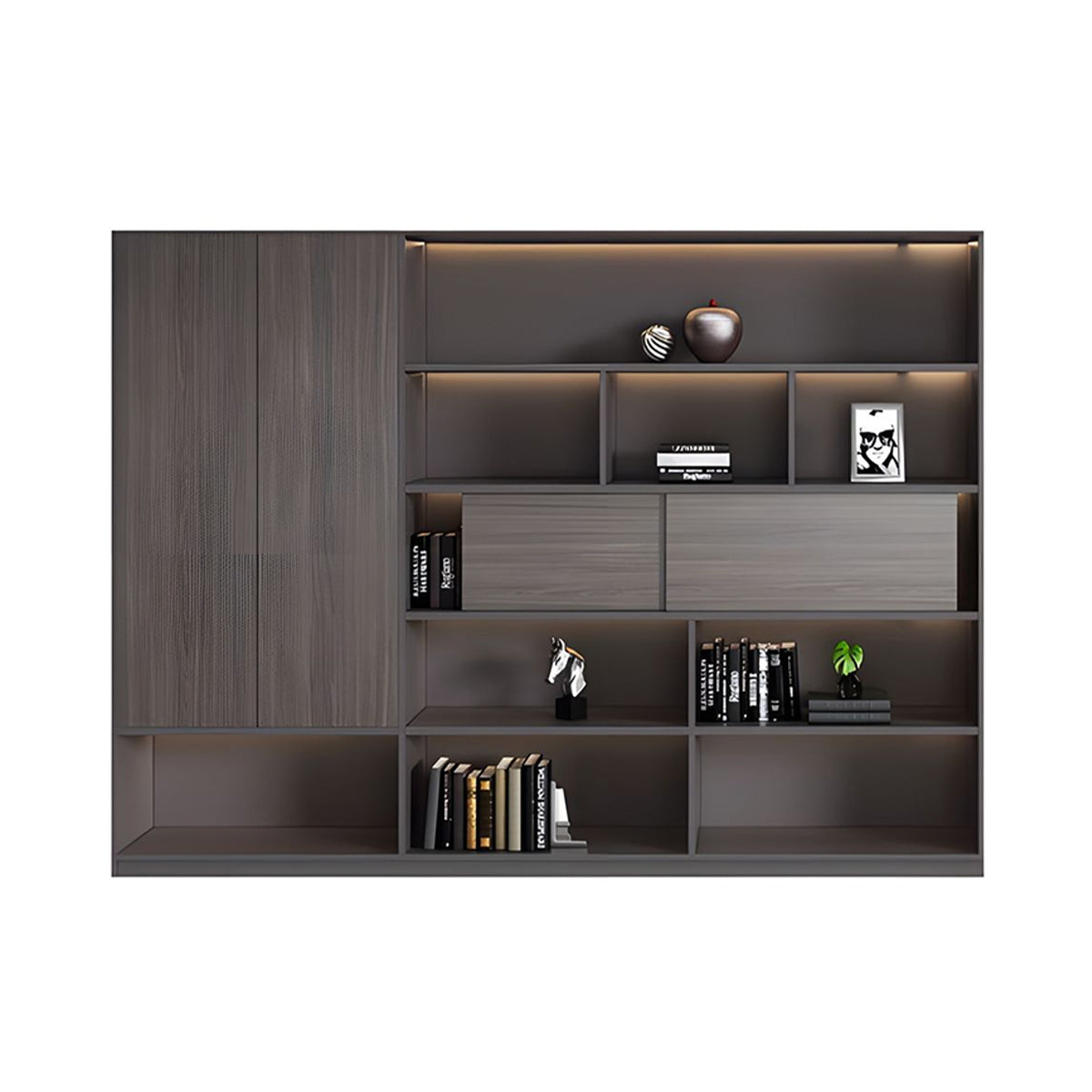 Stylish Storage Cabinet with Sensor Light and Extra-Large Wardrobe