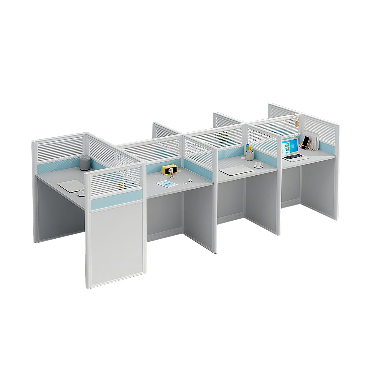 Workstation Desk with Divider Panels Eco-Friendly Sturdy Modular