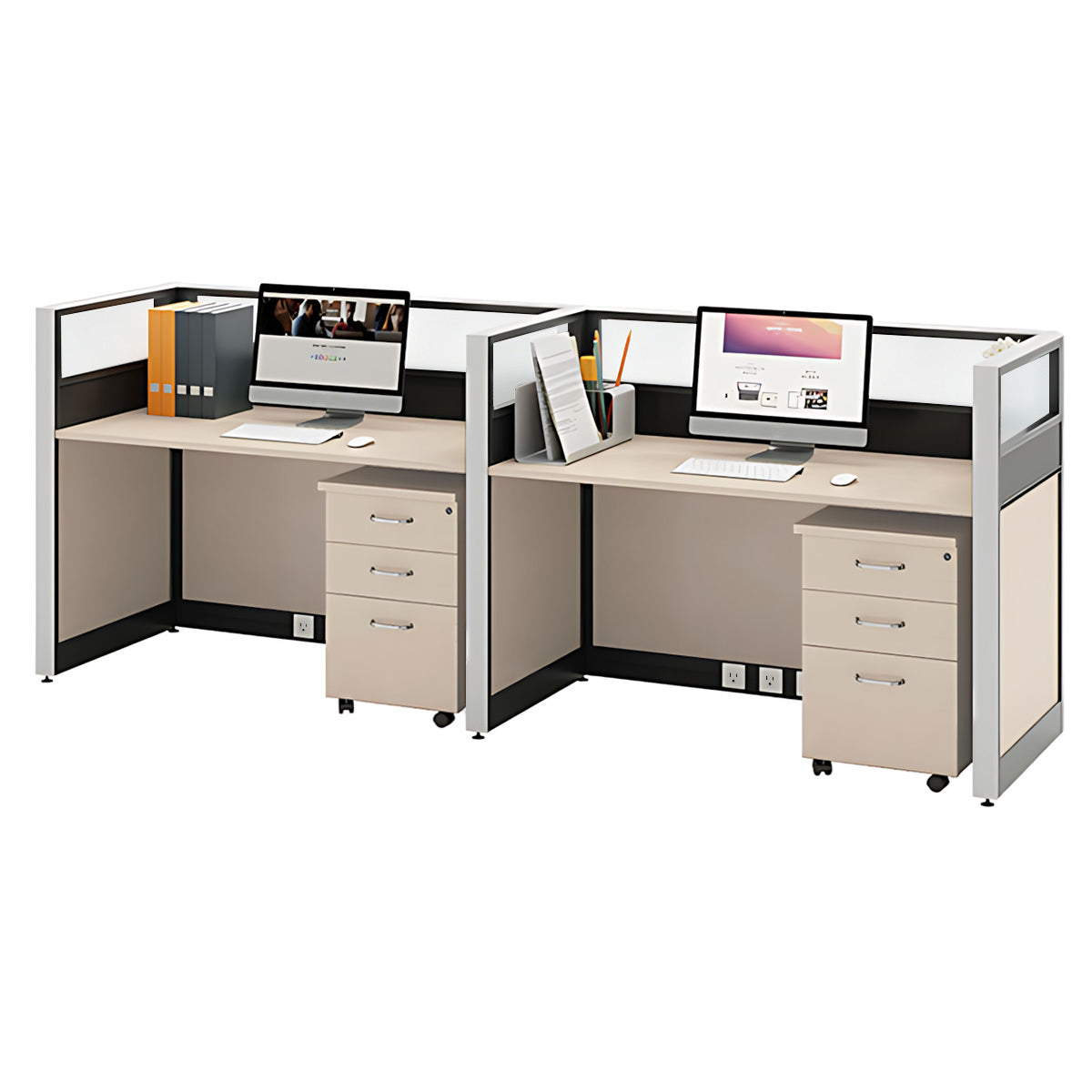 Modern Minimalist L-Shaped Office Desk 49–149 in Wide with Cable Management, Lockable Drawers, Steel Frame & Adjustable Height