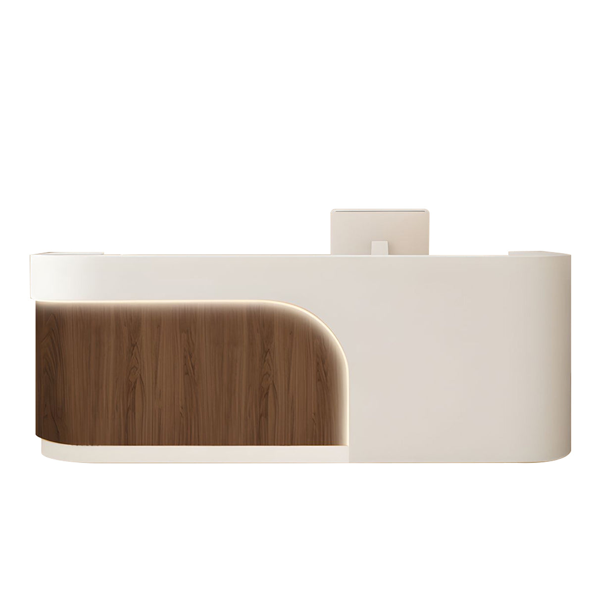 Alt Reception Modern Minimalist Reception Desk 118–177 in Wide with LED Accent Light ...