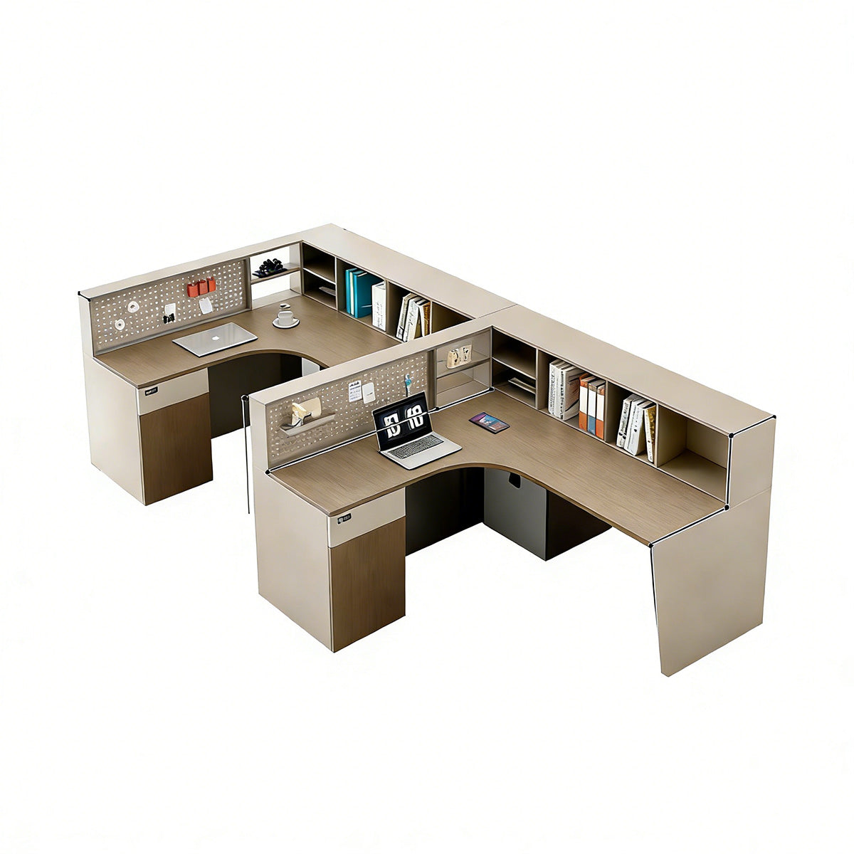 Modern Office Desk with Pegboard & Storage for Organized Workspaces
