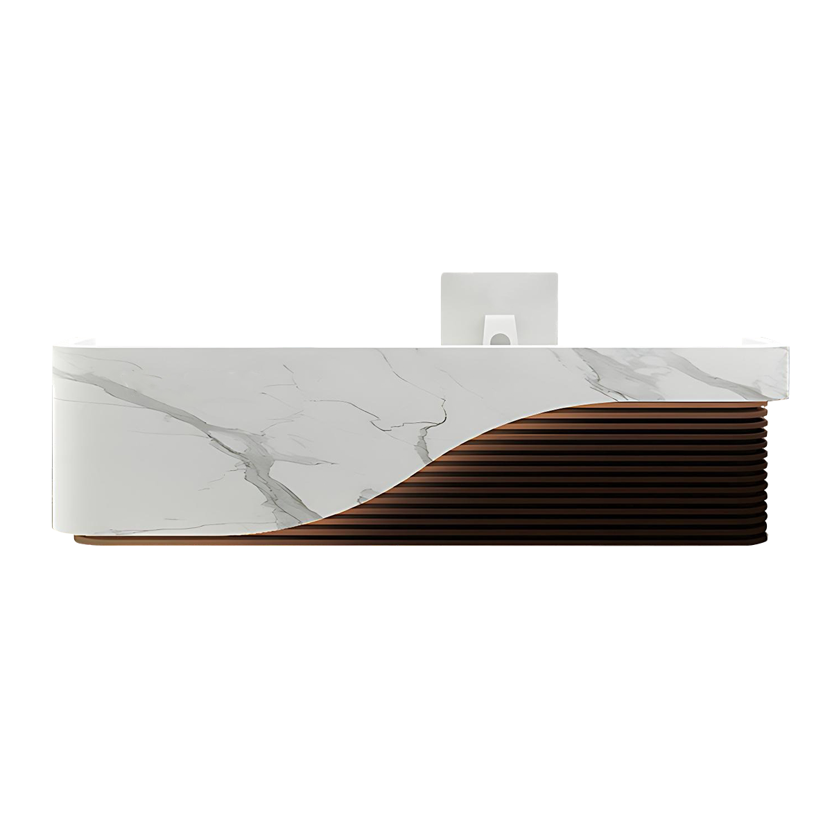 Elegant Minimalist Reception Counter with Spacious Desktop