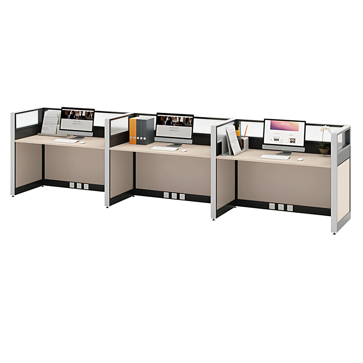 Modern Minimalist L-Shaped Office Desk 49–149 in Wide with Cable Management, Lockable Drawers, Steel Frame & Adjustable Height
