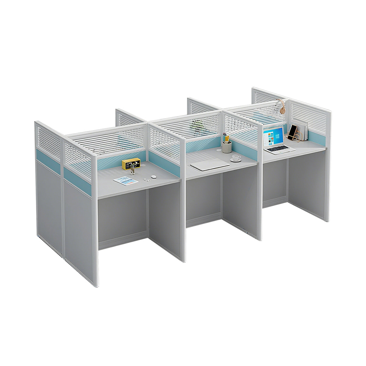 Workstation Desk with Divider Panels Eco-Friendly Sturdy Modular