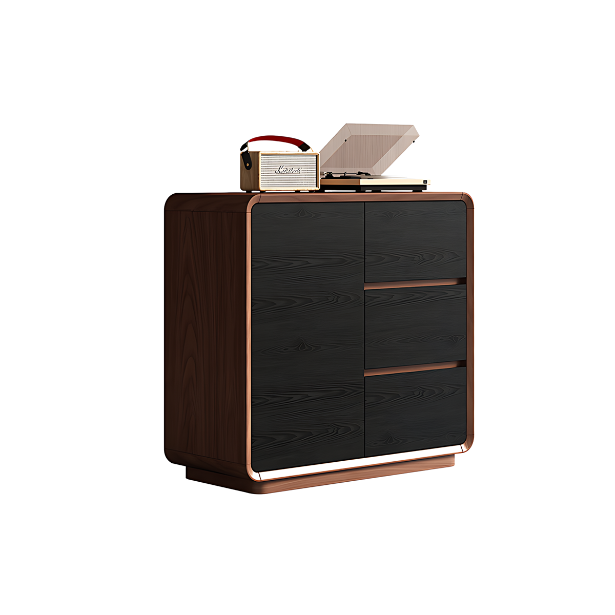 Sleek Solid Wood Sideboard with Adjustable Shelves and Hidden Handles