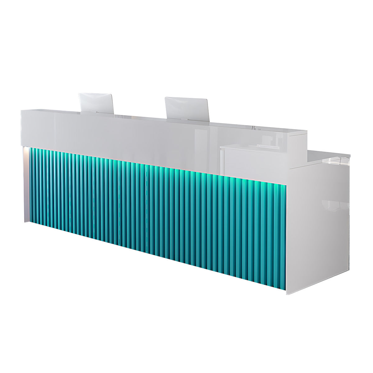 Luxurious Reception Desk with Ample Storage & LED Lights for Office