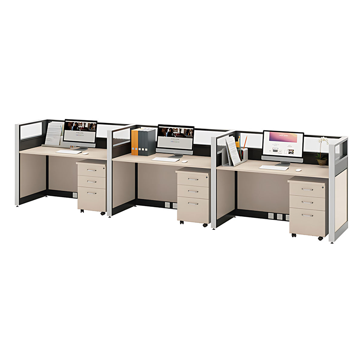 Modern Office Desk with Cable Management for Productive Workspaces